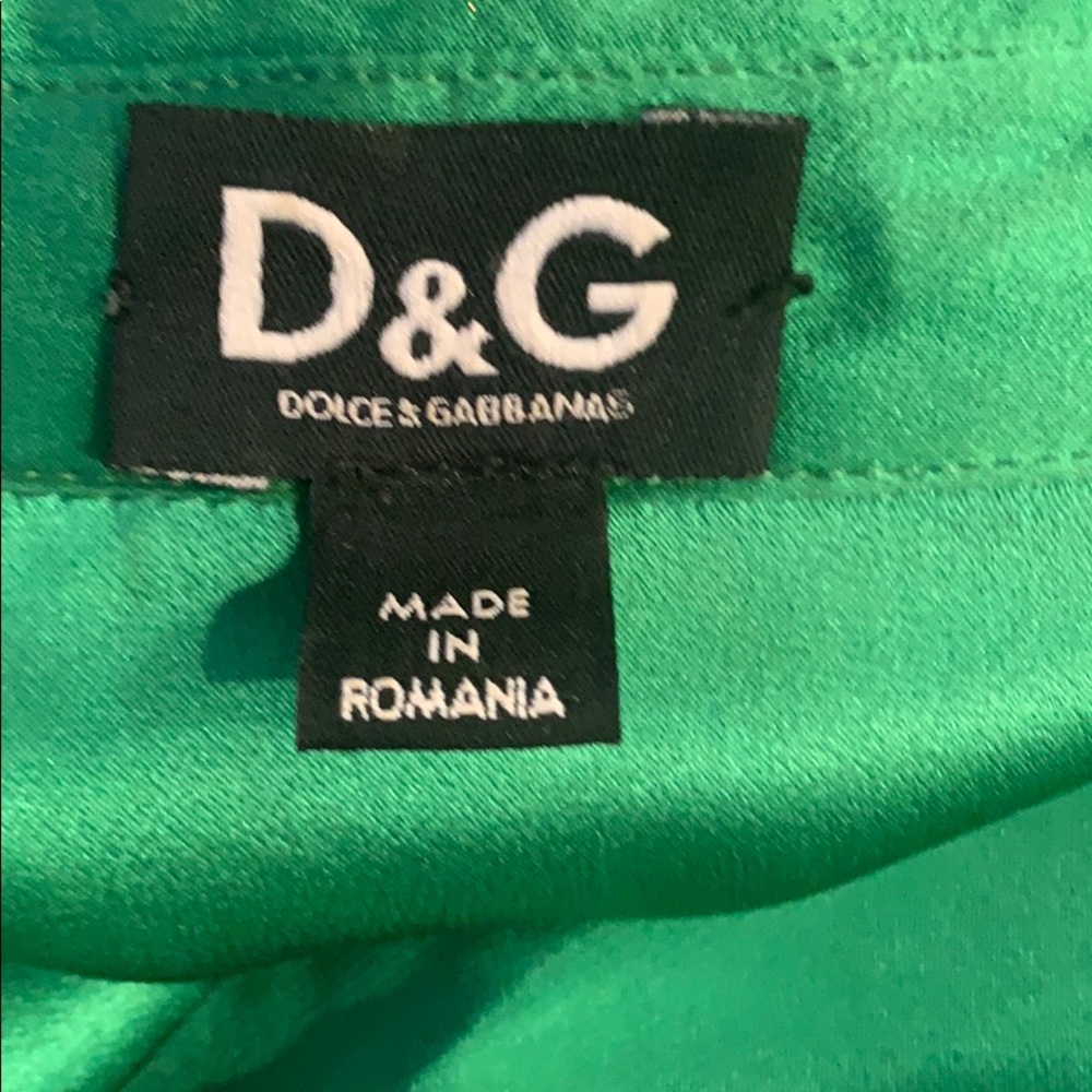 Dolce & Gabbana Green Satin Blouse - Picture 7 of 9